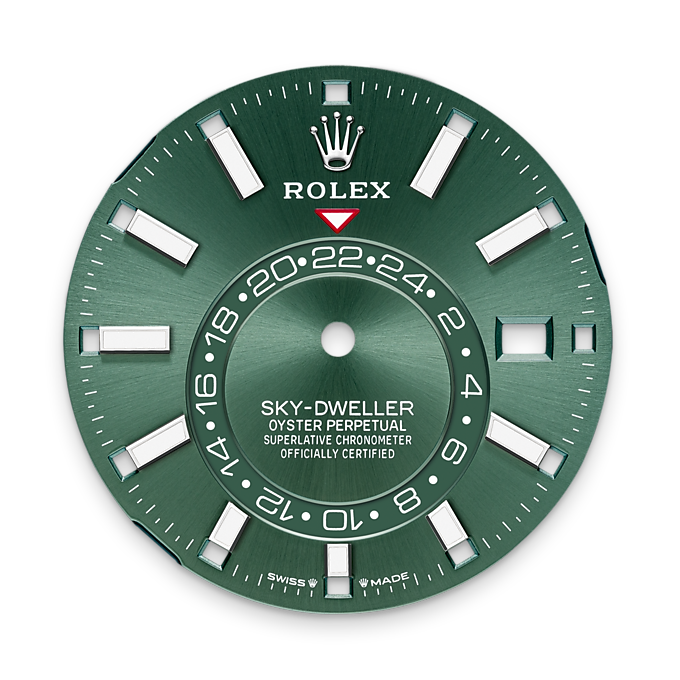 Sky-Dweller, 42mm, Oystersteel and 18k White Gold, Green, Jubilee, Ref# 336934-0002