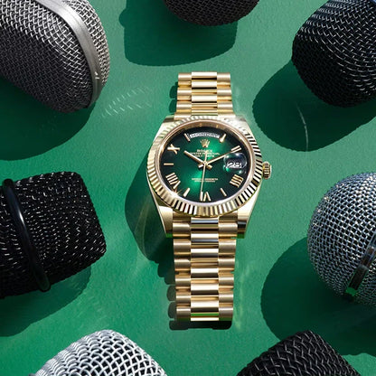 Day-Date 40 Oyster, 40 mm, Yellow Gold, Green Ombré Dial, Ref# 228238-0069