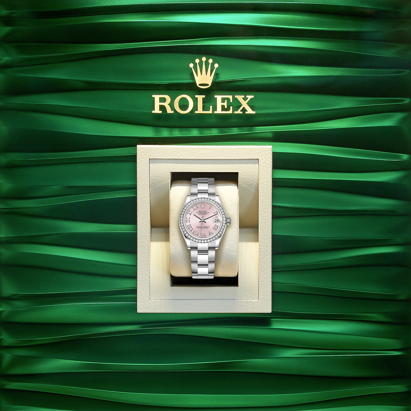 Datejust 31, Oystersteel, 18kt White Gold and diamonds, Ref# 278384RBR-0023