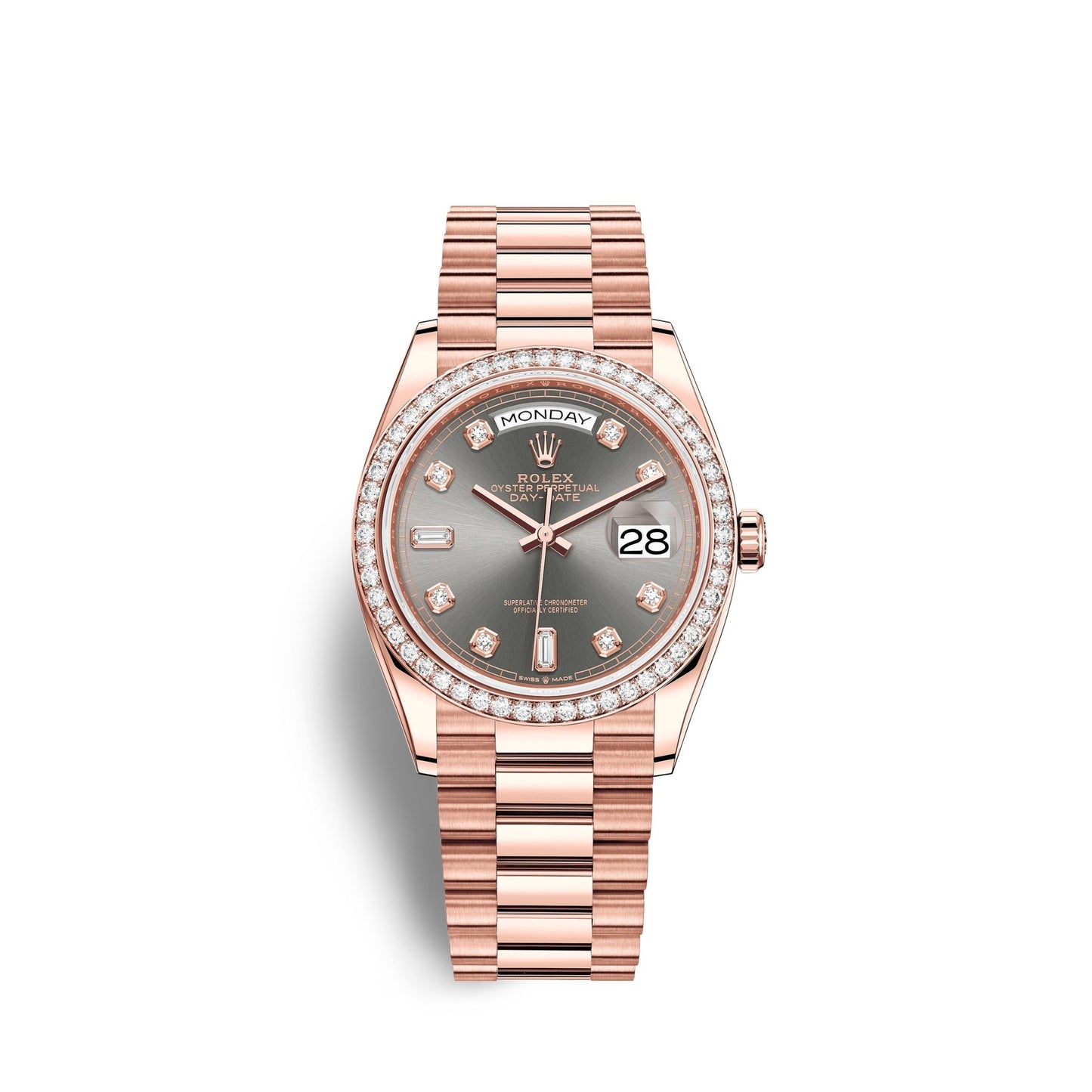 Day-Date 36mm, 18k Everose Gold, Ref# 128345rbr-0052