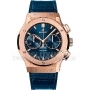 Копии часов Hublot Classic Fusion Chronograph King Gold Blue 45 мм 521.OX.7180.LR